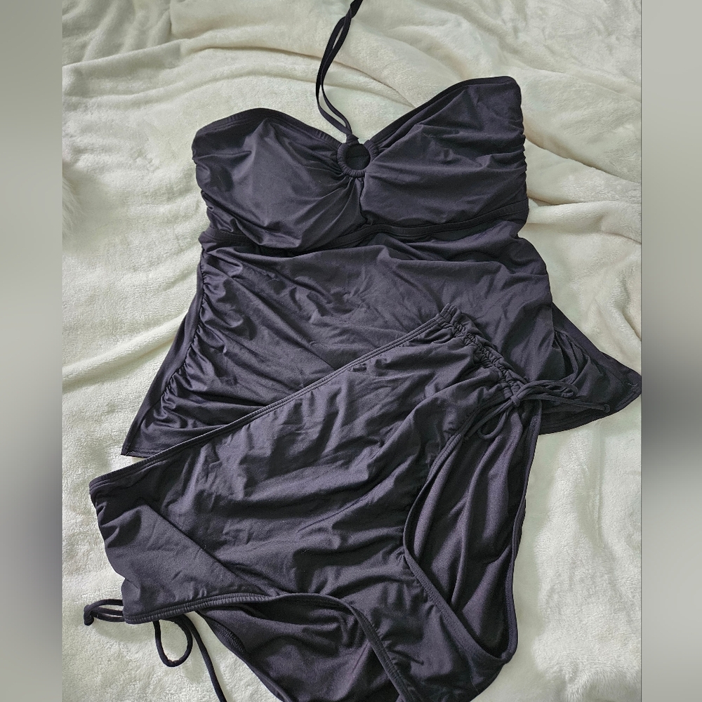 NWT Michael Kors Elegant Black Women's Swimwear Set 2X